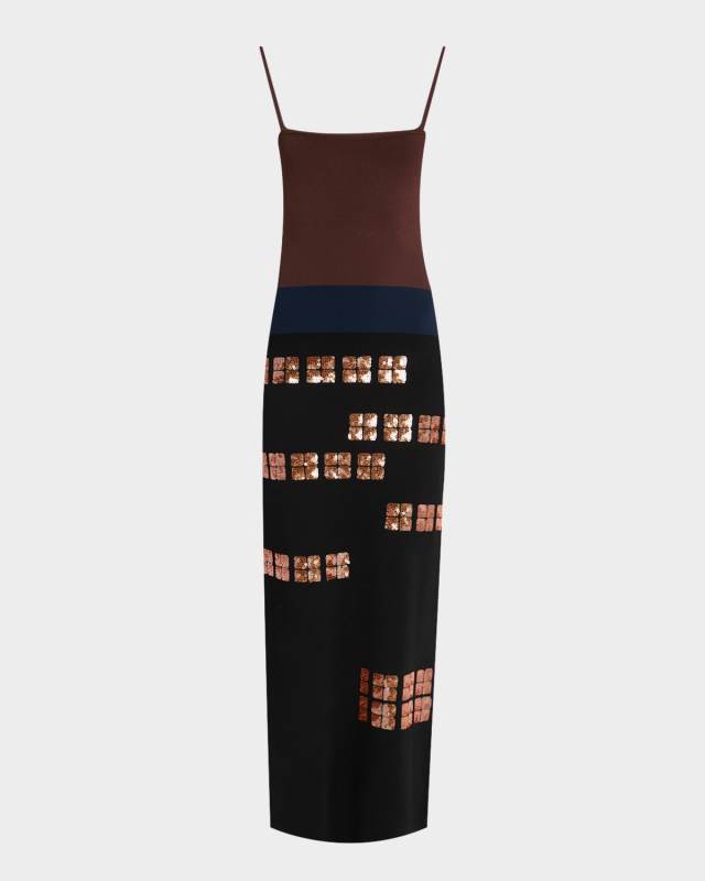 Antonia Sequined Sleeveless Maxi Dress